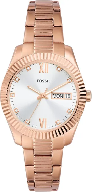 Mini Quartz Stainless lunge sufficient devout flutter Steel Three-Hand Watch, Color: Rose Gold (Model: ES5200) Fossil Women's Scarlette 