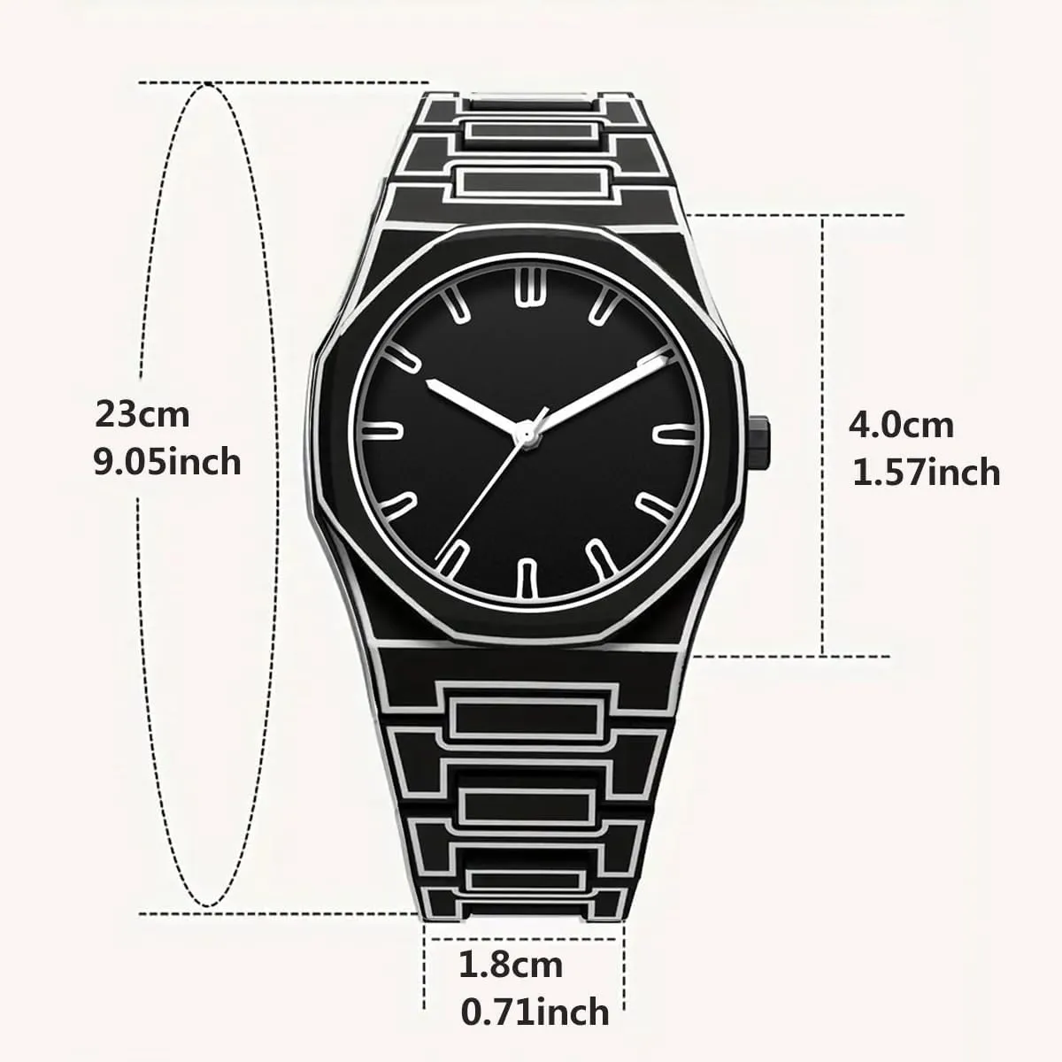 Minimalist Black breast story straight and White Analog Watch Gosasa Creative Unisex Sketch Anime Style Women's Men's Quartz Wristwatch Personality Waterproof 