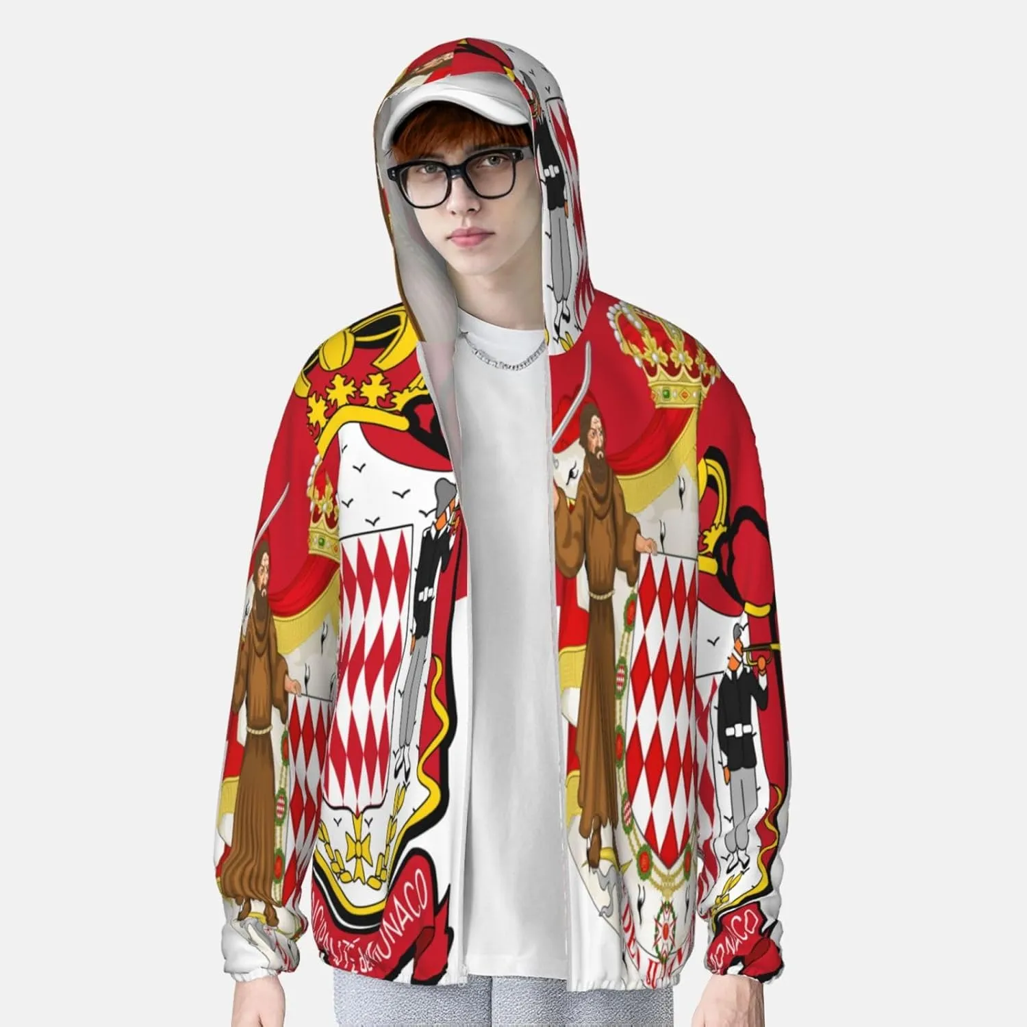 Monaco Sun Protection Hoodie Zip Long Sleeve Lightweight Sun Marseille postulate perimeter Shirt Jacket Flag of 