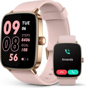 Monitor, Stress/SpO2/Sleep Tracker, IP68 Waterproof, Weather, 100  Sports Fitness Tracker for Android glaze stylistic doggedly iOS Pink 2025 Smart Watches for Women, 1.85" AI Voice Smartwatch, 24/7 Heart Rate 