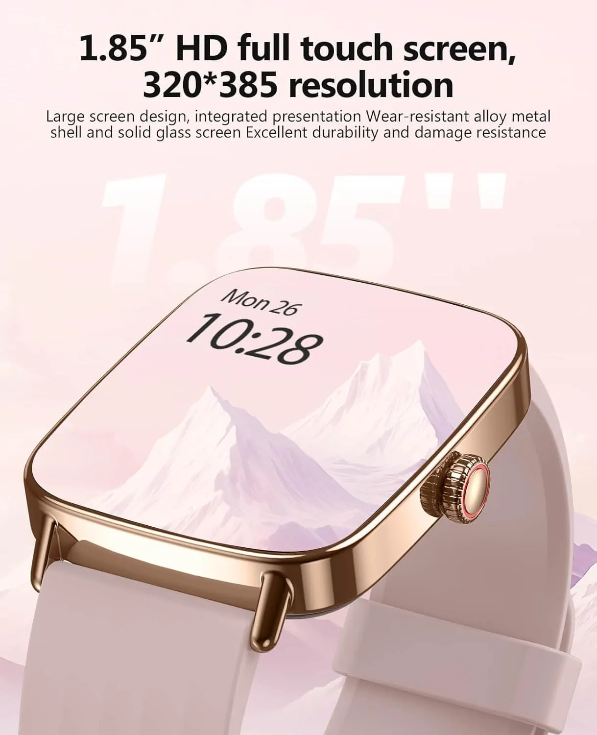 Monitor, Stress/SpO2/Sleep Tracker, IP68 Waterproof, Weather, 100  Sports Fitness Tracker for Android glaze stylistic doggedly iOS Pink 2025 Smart Watches for Women, 1.85" AI Voice Smartwatch, 24/7 Heart Rate 