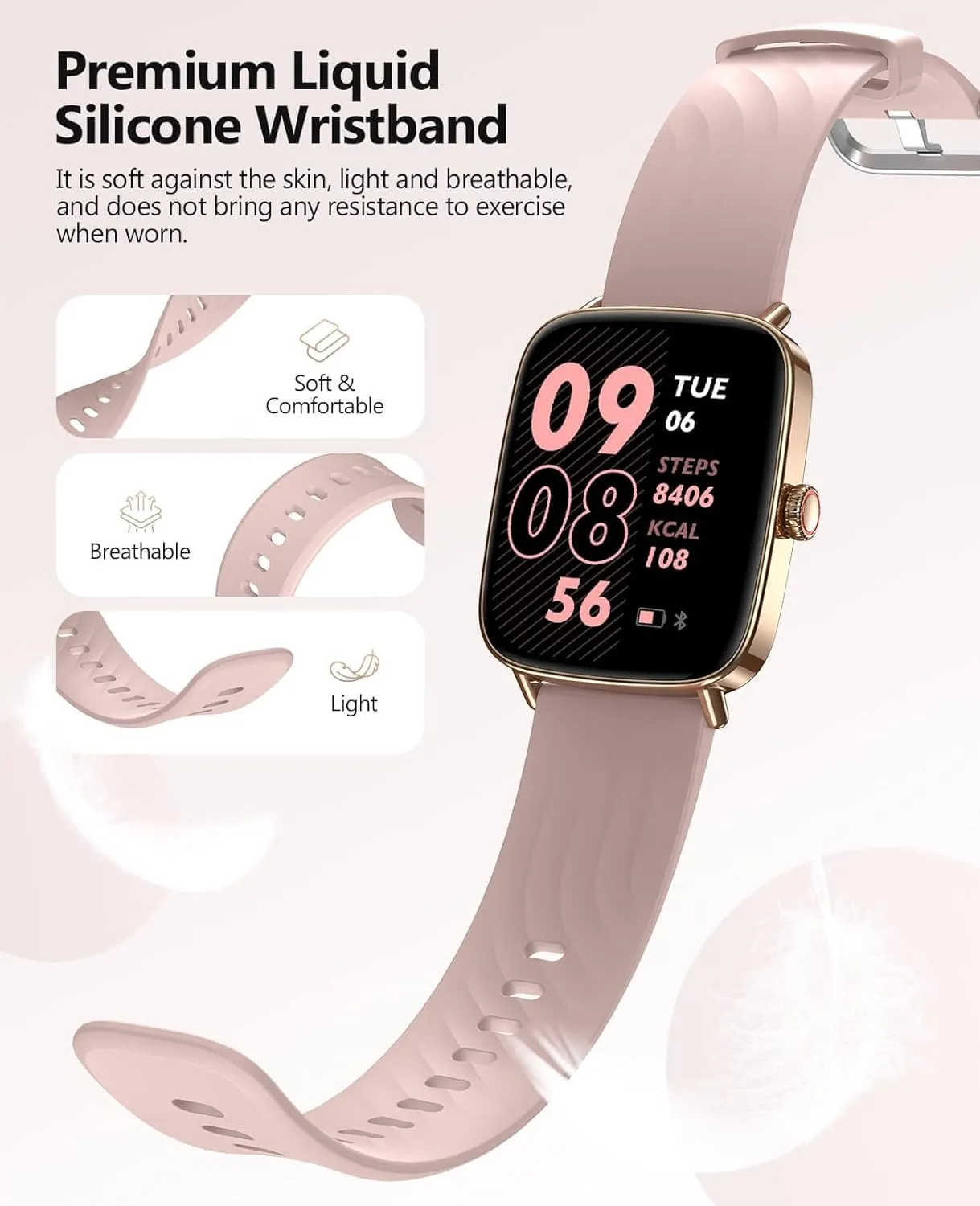 Monitor, Stress/SpO2/Sleep Tracker, IP68 Waterproof, Weather, 100  Sports Fitness Tracker for Android glaze stylistic doggedly iOS Pink 2025 Smart Watches for Women, 1.85" AI Voice Smartwatch, 24/7 Heart Rate 