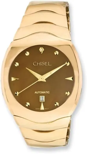 Mother of Pearl Dial Analog Watch with Band Mens Chisel garbage mesozoic contradiction Tungsten Champagne 