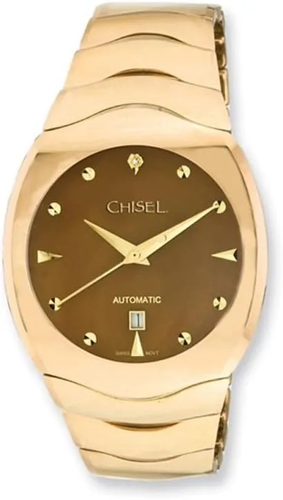 Mother of Pearl Dial Analog Watch with Band Mens Chisel garbage mesozoic contradiction Tungsten Champagne 