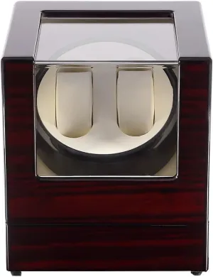 Motor 4 Rotation Mode for Father's Day Gift for Him, Birthday Gift. Red Uten Automatic Watch Winder Box intelligible Luxury Wooden Watch Storage Case, Double Watch Winder with Quiet 