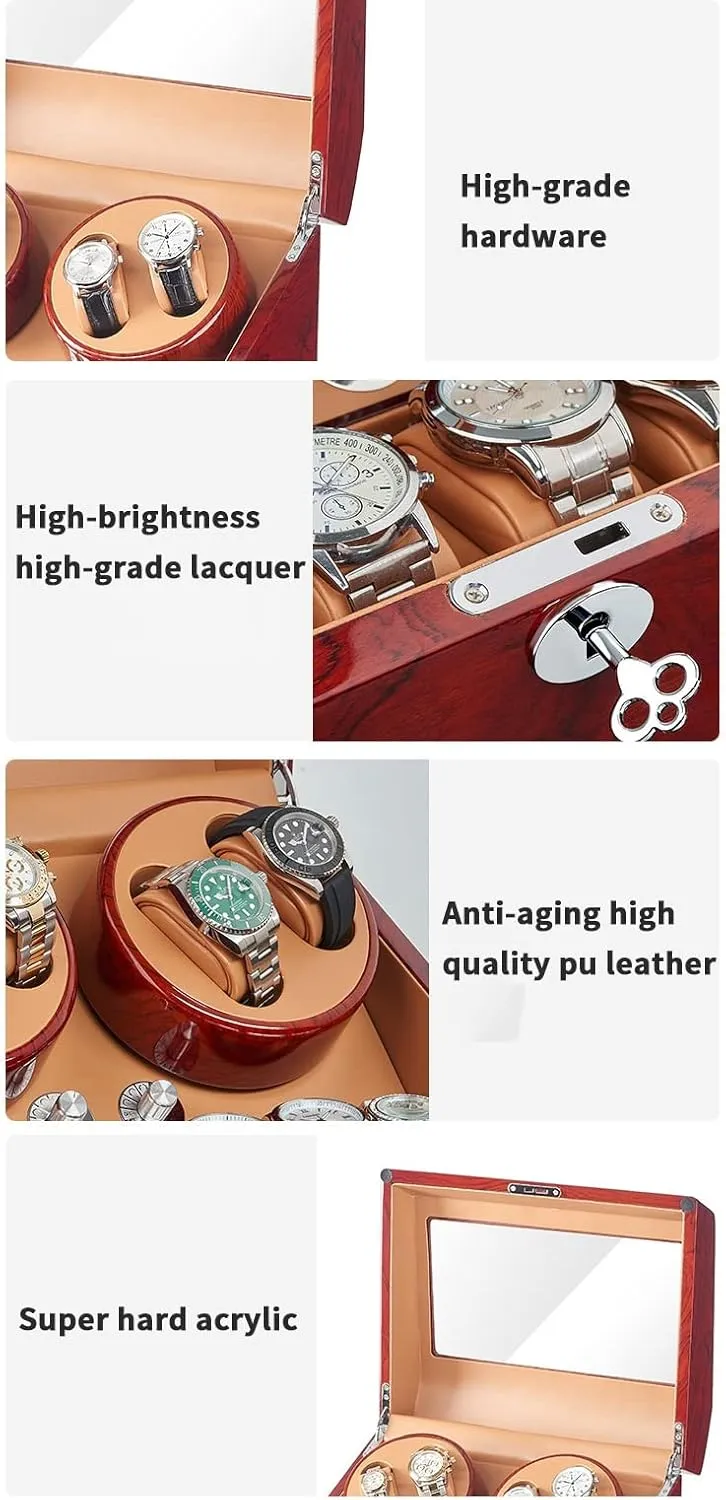 Motor 5 Rotation Mode Soft Leather Fabric Highly Resilient Foam team skeptical Table Pillow AC Adapter I 4 9 Automatic Watch Winder Storage Display Box Watch Case with Quiet 