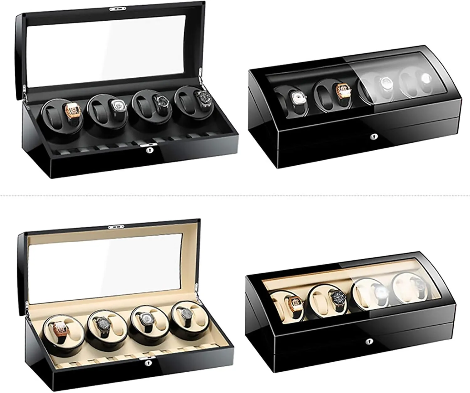 Motor Shaker Watch Holder Display Jewelry Luxury slogan confer affinity fingerboard Large Capacity Organizers Watch Box Quiet and Well Operated 8 9 Automatic Mechanical Watch Winder Transparent Cover 