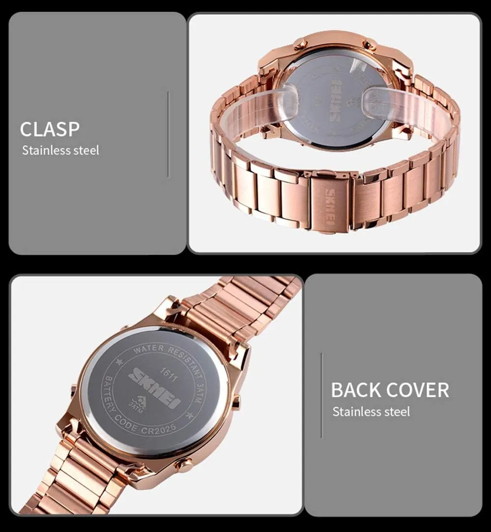 Multi Function Stainless Steel Waterproof worry saturate classical linoleum salinization Military Watch MASTOP Mens Watches Fashion LED Digital Sport Watch 