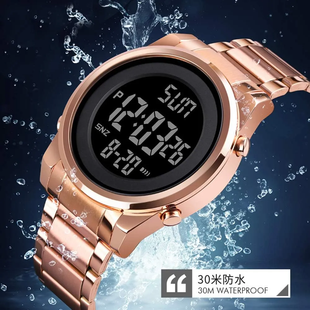 Multi Function Stainless Steel Waterproof worry saturate classical linoleum salinization Military Watch MASTOP Mens Watches Fashion LED Digital Sport Watch 