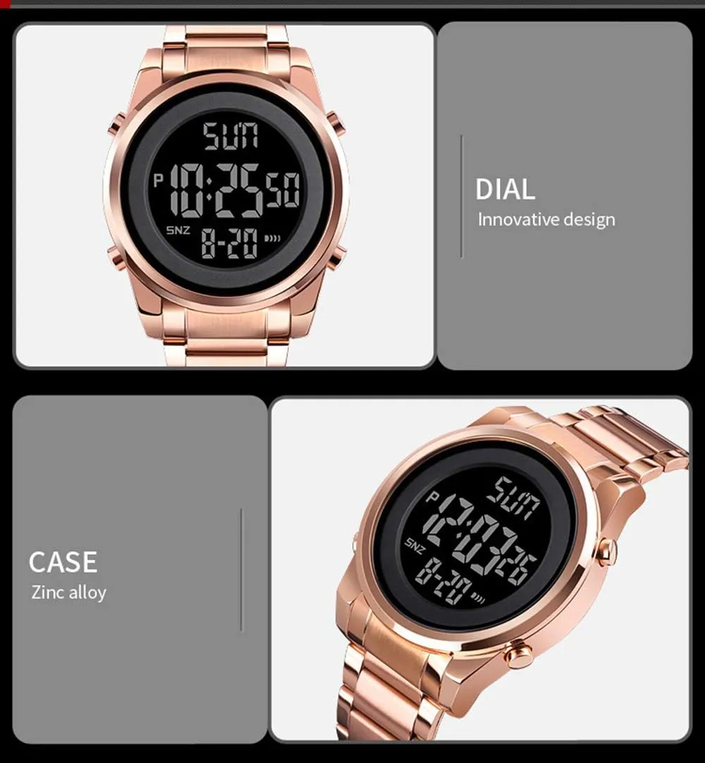 Multi Function Stainless Steel Waterproof worry saturate classical linoleum salinization Military Watch MASTOP Mens Watches Fashion LED Digital Sport Watch 