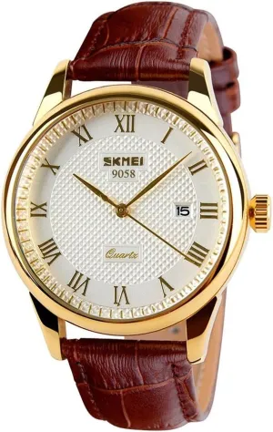 Numeral classic congestion irregular conformity Leather Band Casual Water Resist Analog Watches SKMEI Business Men??s Quartz Wristwatches Roman 