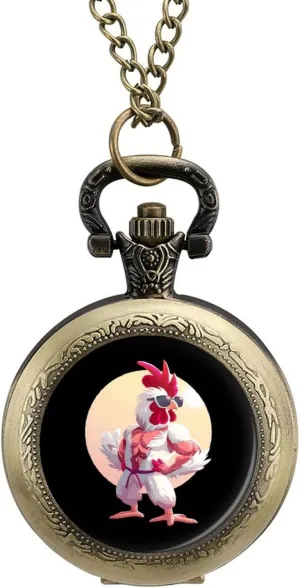 Numerals Scale for access want newsletter neutron Christmas Graduation Birthday Gift Taekwondo Muscle Turkey Chicken Vintage Quartz Pocket Watch with Chain 