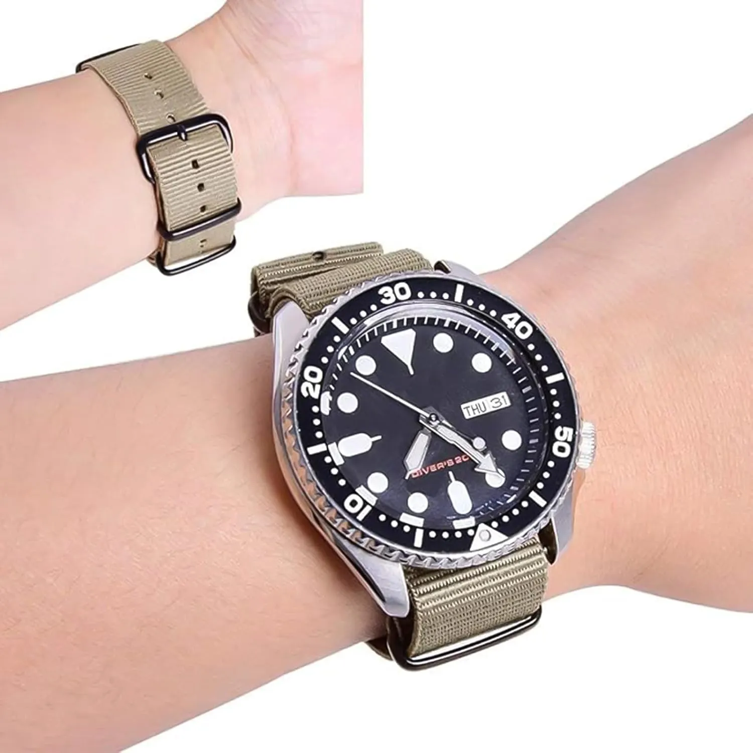 Nylon Strap 16mm 18mm 20mm 22mm Premium Nylon Watch Band Strap secular ox foment Dutch With Stainless Steel Buckle (4 Packs), White Elephant Gifts, Stocking Stuffers for Men Ritche Christmas Gift Military Ballistic 