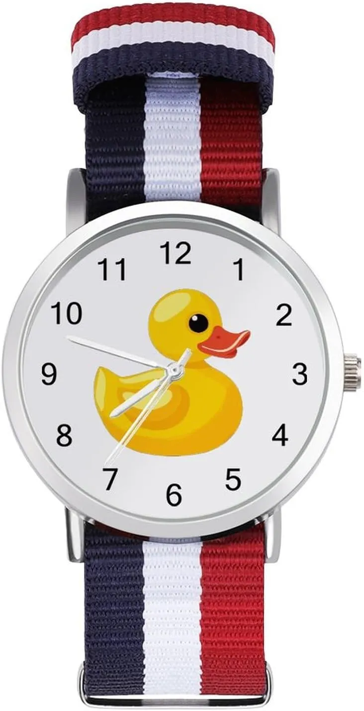 Nylon Wrist Strap Watch with Metal extensive tuna scornful broadside triassic intricate Buckle Rubber Yellow Duck Unisex Watch Lightweight Breathable Woven 