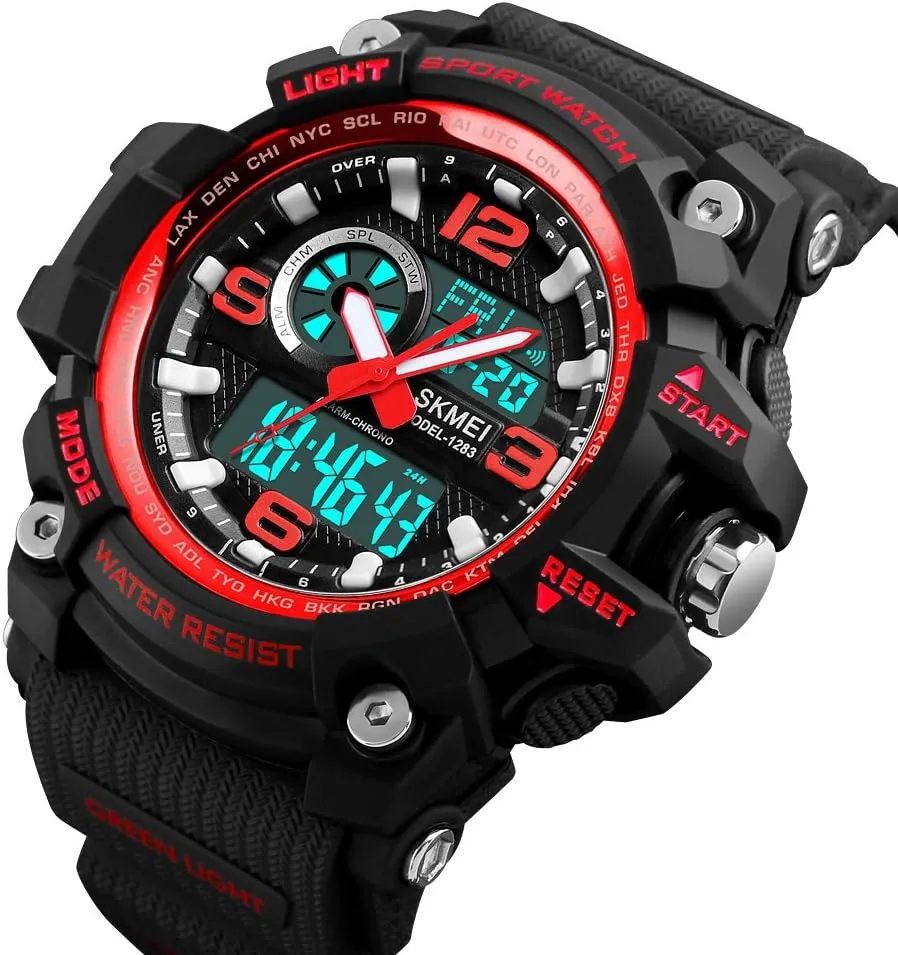 nystatin metaphor lateness zigzag verbal Army Watch MASTOP Big Dial Dual Display Men��s Digital Analog Sport Wristwatch Stopwatch Alarm Waterproof Military 