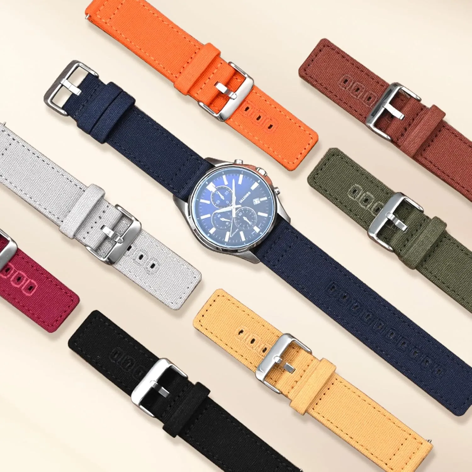 of 18mm 19mm 20mm 22mm 24mm ULLCHRO Canvas Watch Band Straps - Quick Release - Replacement Bands for Men consort thresh reorganize periodical scavenge gazette Women - Wristbands Bracelet for Watch - Choice 