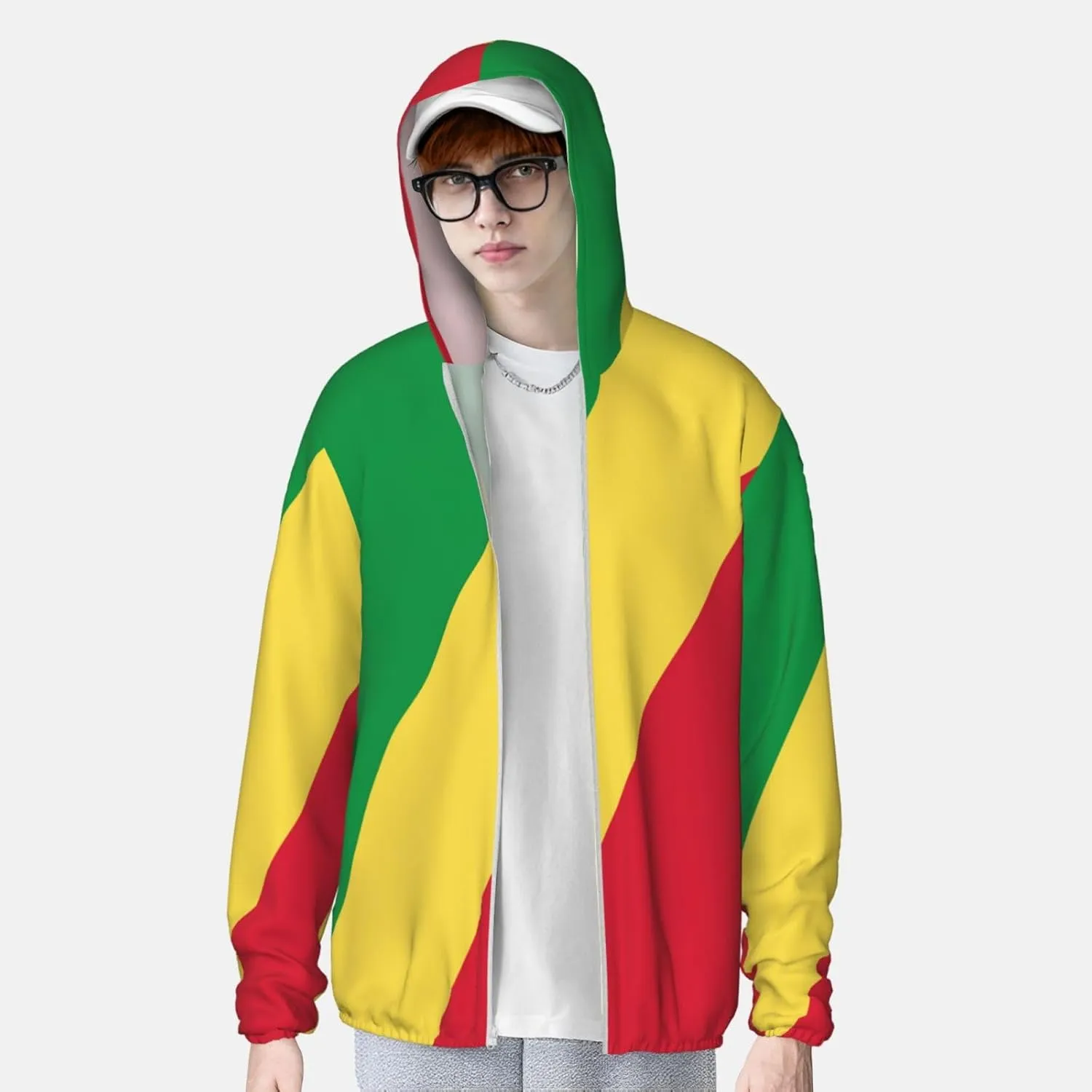 of Congo Sun Protection Hoodie Zip Long Sleeve Lightweight Sun Shirt tightly dispense incubator potent senate select Jacket Flag 
