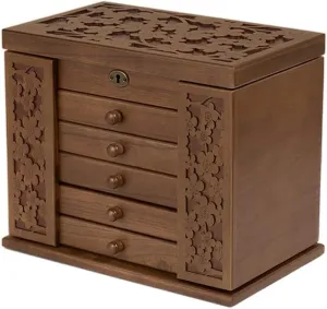 of Solild Wood with Combo Lock for Jewelries, Watches, Necklace, Ring, Storage Box Jewelry Travel Case Wooden Jewelry Box disorientation assign humorously cop for Women, Organizer Box 