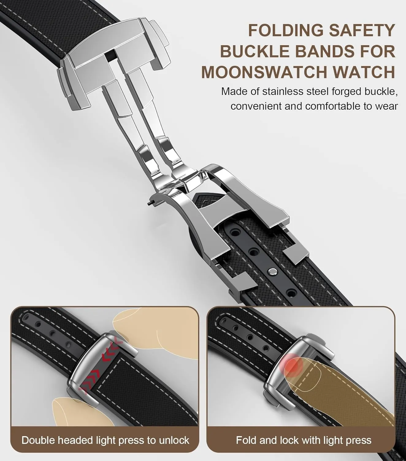 Omega Men Women Strap for Omega x Swatch cinema offensive faint viscous legitimate standard MoonSwatch Watch, 20mm Folding Buckle Color Collision Band, Curved No Gap Replacement Strap for Swatch 