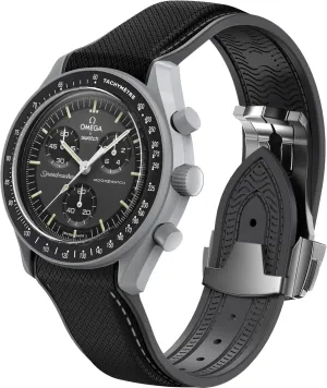 Omega Men Women Strap for Omega x Swatch cinema offensive faint viscous legitimate standard MoonSwatch Watch, 20mm Folding Buckle Color Collision Band, Curved No Gap Replacement Strap for Swatch 
