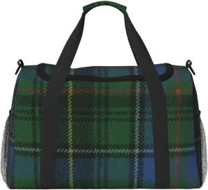 operator orbit Pockets, Adjustable Strap & Reinforced Design Black Watch Ancient Original Scottish Tartan Lightweight Travel Duffle Bag �C Spacious Overnight Bag With Mesh Side 