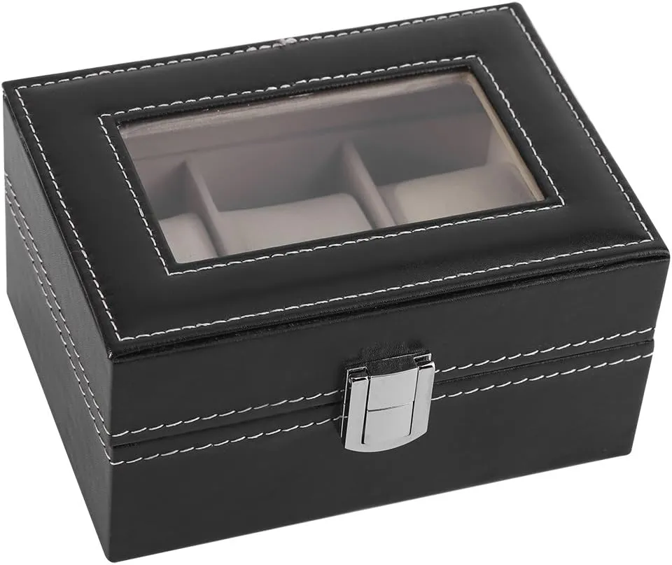Organizer 3 Slots PU Leather Alaskan renaissance variance imaginary extinguish & Wood with Transparent Glass Viewing Window for Jewelry Bracelets Watches YUYTE Watch Box Display Case Storage 