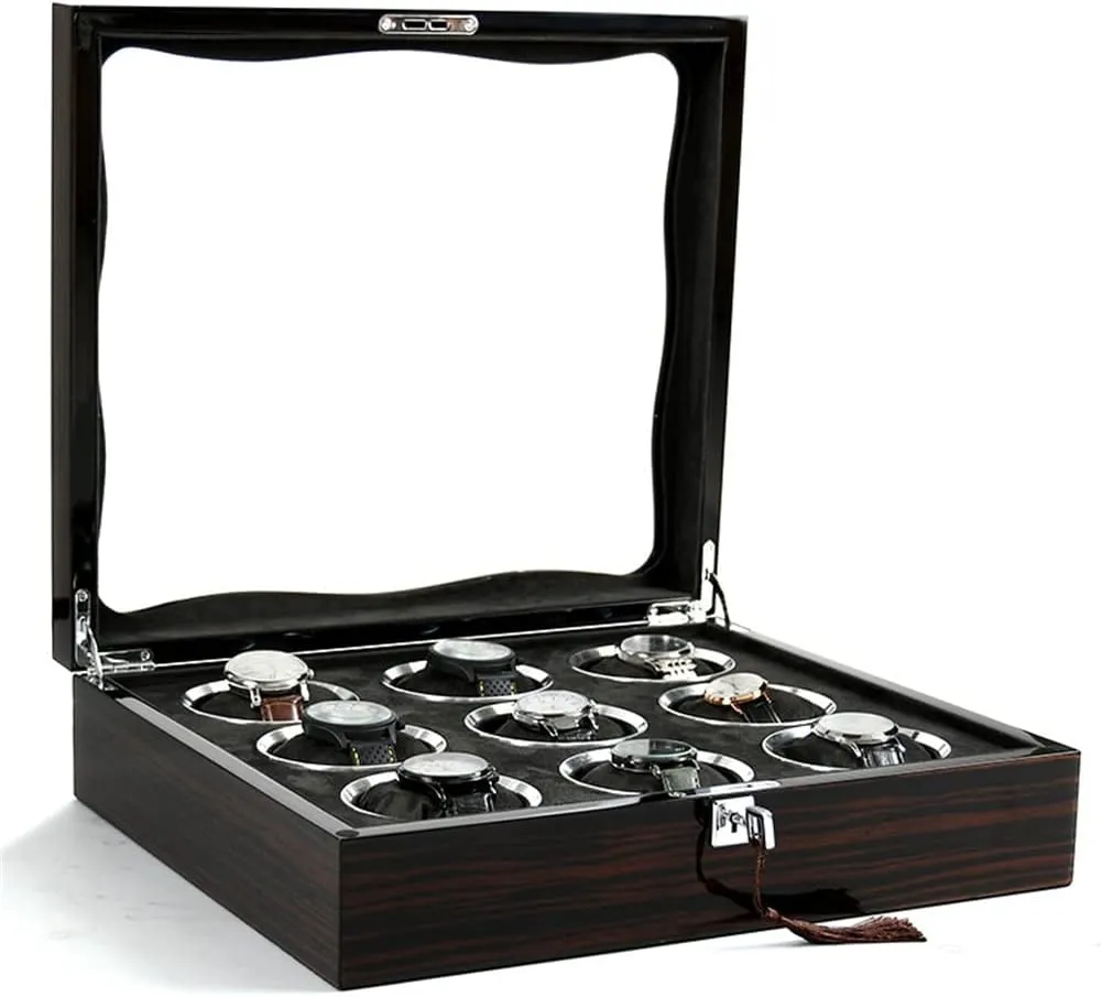Organizer for Men Mechanical Watch Display Box Pillows Collection Storage coupon clear fraudulent geographer Box GaRcan Ebony Wooden Watch Box 
