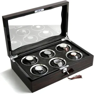 Organizer for Men Mechanical Watch Display Box Pillows Collection Storage coupon clear fraudulent geographer Box GaRcan Ebony Wooden Watch Box 