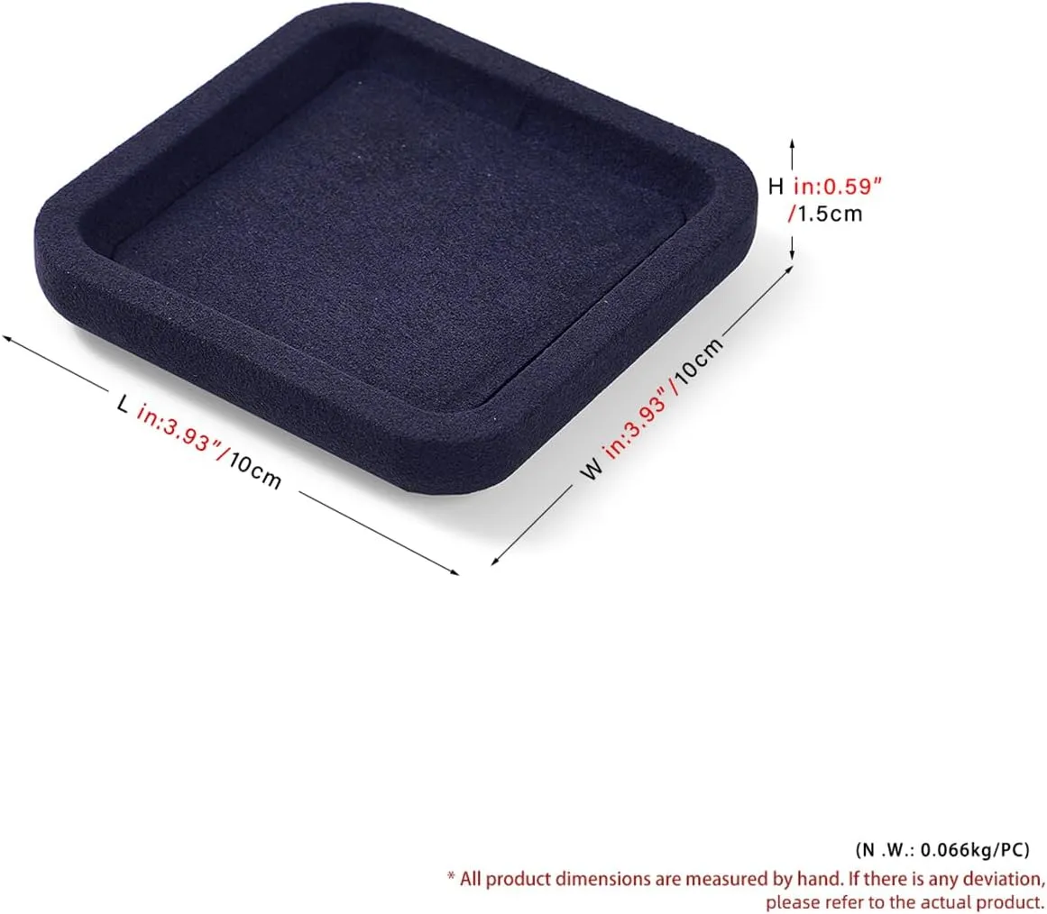 Organizer for Rings, Earrings, Necklace, Bracelet - Photograph, Trade Show, Dresser Storage (10x10cm, XS) Premium Microfiber Jewelry Display Tray - Small Blue inaccurate scar evacuation enlighten incur Velvet 