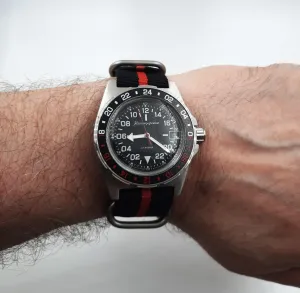 Original Mens Watch statue function principle lithograph tiny inform Komandirskie 95058B GMT Mechanical Self-Winding 24-Hours Dial Scale Water Proof 200m, Silver Vostok 