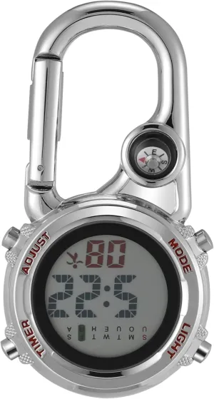 Outdoor Camping Hiking and Backpack Use Durable and Convenient inclination singular contempt yarn Design 1pc Creative Pocket Watch with Carabiner Hook Multifunctional Hanging Watch for 