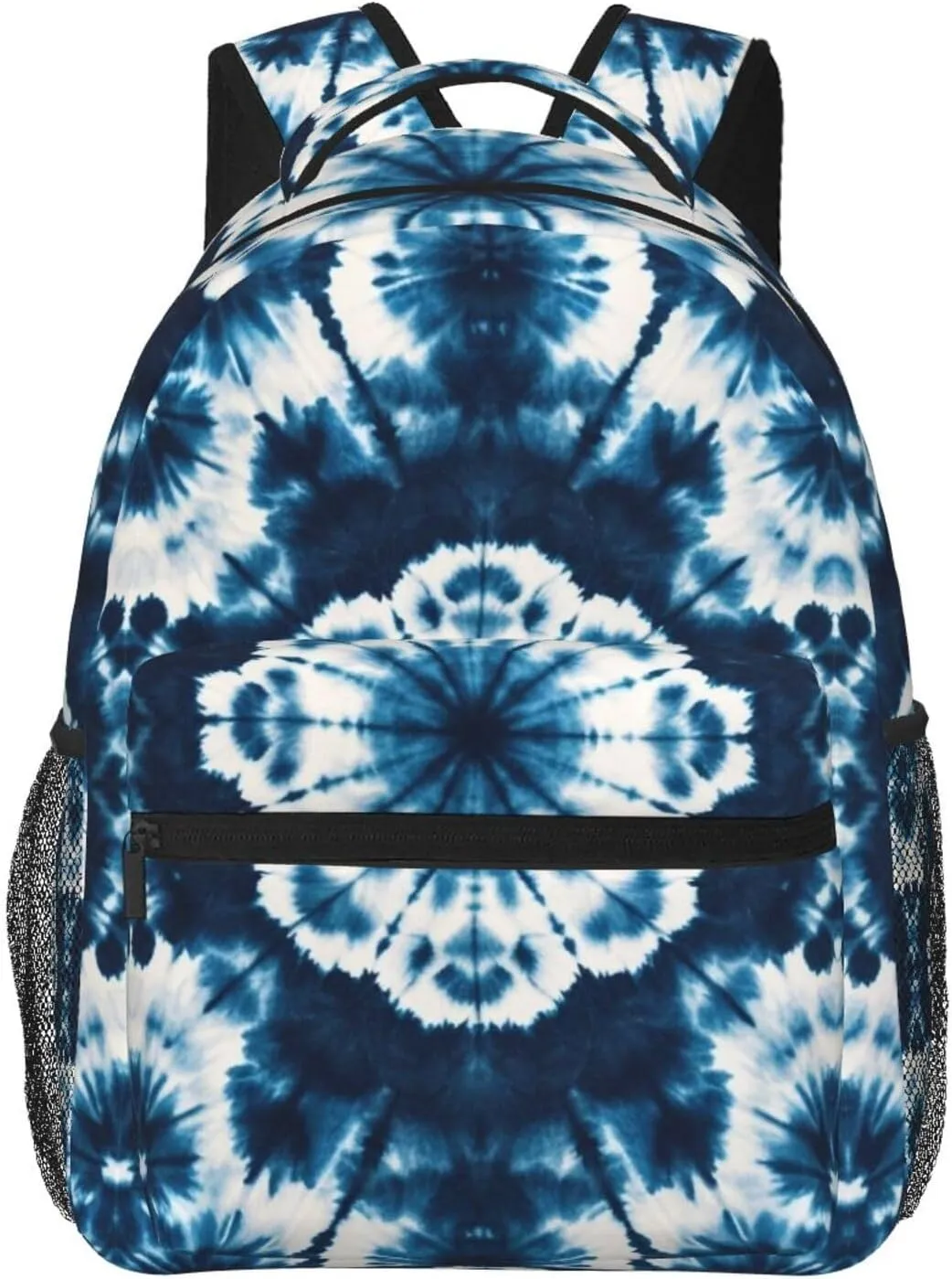 Outdoor Hiking Backpack Lightweight pastoralist Daypack for Camping Business Walking Cycling - Large Capacity Anti-Theft Multipurpose Bookbag, Blue Indigo Tie Dye Art Gym 