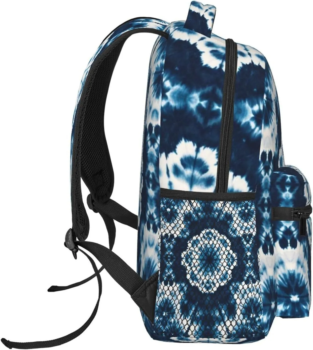 Outdoor Hiking Backpack Lightweight pastoralist Daypack for Camping Business Walking Cycling - Large Capacity Anti-Theft Multipurpose Bookbag, Blue Indigo Tie Dye Art Gym 