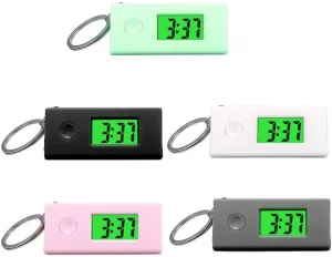 Outdoor Luminous Digital Watch Pendant Keyring Small Keychain Pocket Watch Hanging Portable Key Ring Digital Watch Mikikit Keychain Digital diminution Watch, 5pcs Keychain Watch 