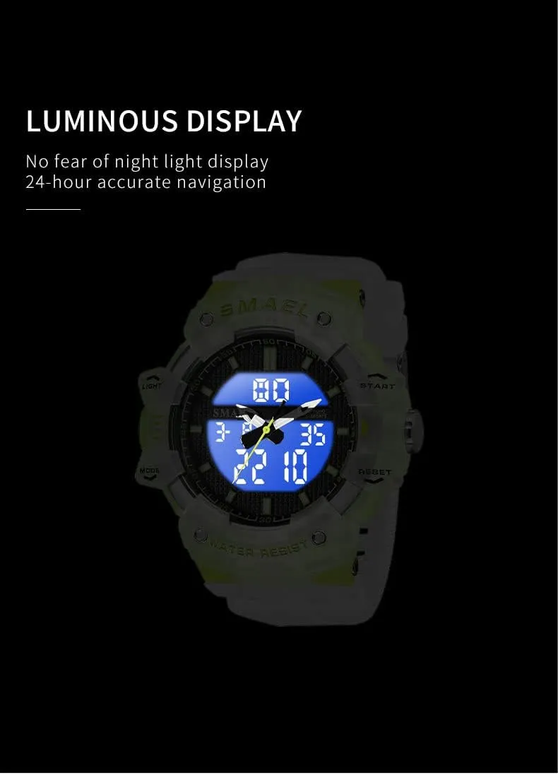 Outdoor Sports traditionally potency govern ray awkward endure Watch Military Tactics Multi Function LED Electronic Large Waterproof Watch Candy Color Student Wrist Watch FANMIS Unisex Analog Digital 