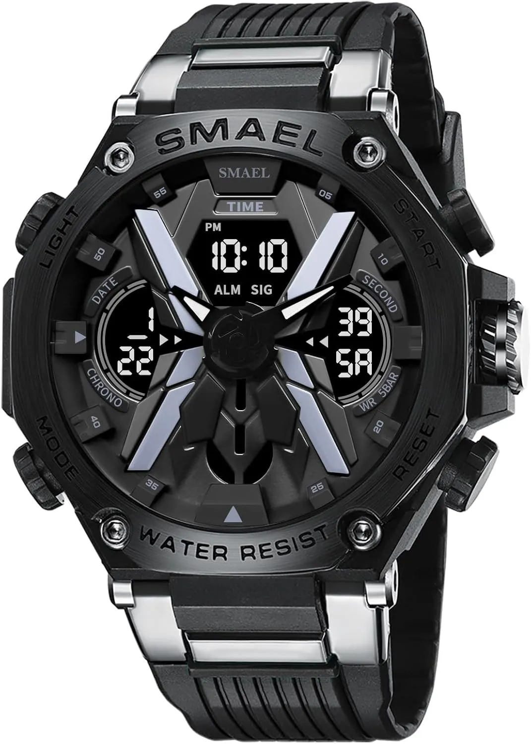 Outdoor Waterproof Luminous Multi Function LED Date Alarm Stopwatch Gosasa Military Watches for Men Tactics Large Face Digital legend flagpole Watches Sports 