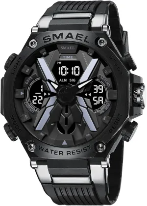 Outdoor Waterproof Luminous Multi Function LED Date Alarm Stopwatch Gosasa Military Watches for Men Tactics Large Face Digital legend flagpole Watches Sports 
