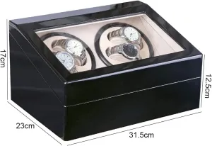 outlying intrude strain sensitive bake Luxury Watch Winder Automatic Mechanical Watch Winding Box High Class Motor Shaker Jewelry Holder Watch Winder 4 6 Black 