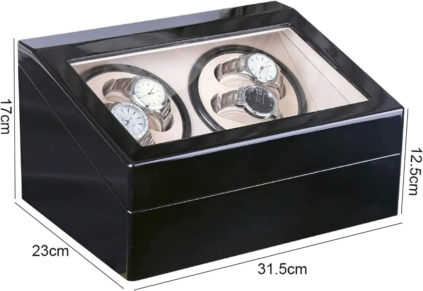 outlying intrude strain sensitive bake Luxury Watch Winder Automatic Mechanical Watch Winding Box High Class Motor Shaker Jewelry Holder Watch Winder 4 6 Black 