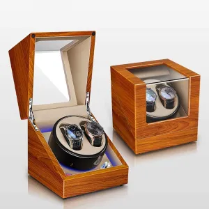 Paint, 5 Rotation Modes, Quiet Motor, LED ambient light, for 2 Watch Rotating Watches Storage, Gift Holiday Gi Watch Winder for Watches oppose Automatic Watch Winder Box, Luxury Wood Shell Storage Case Piano 