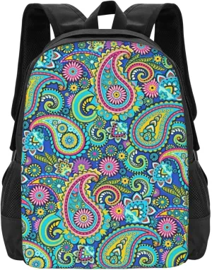 Paisley Lightweight Packable Backpack Travel Casual Large Capacity Daypack Foldable Backpack For Men Women delight Blue Pink 