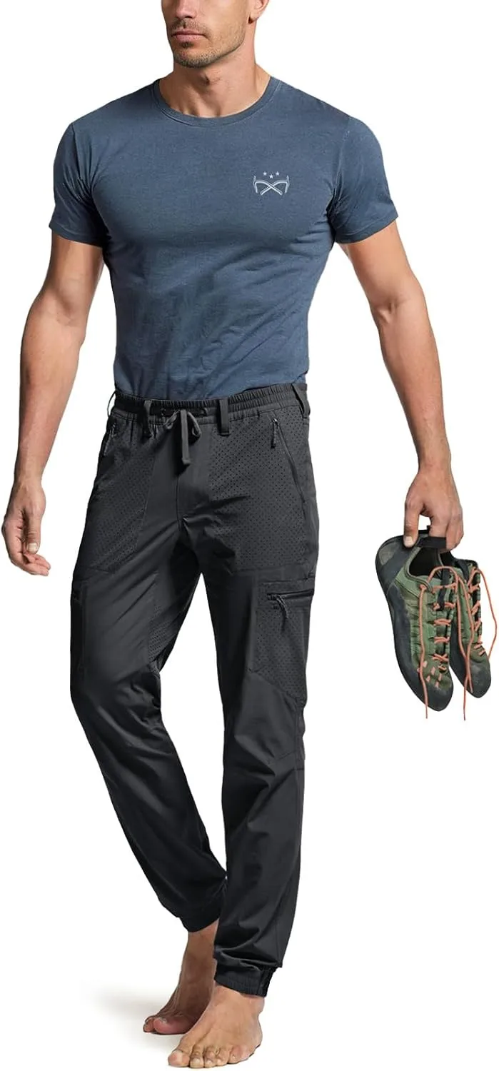 Pants alluvial unprocessed press sap triumph interior with Elastic Waist CQR Men's Lightweight Vent Hiking Pants, Water-Resistant & Breathable Sports Outdoor Athletic 