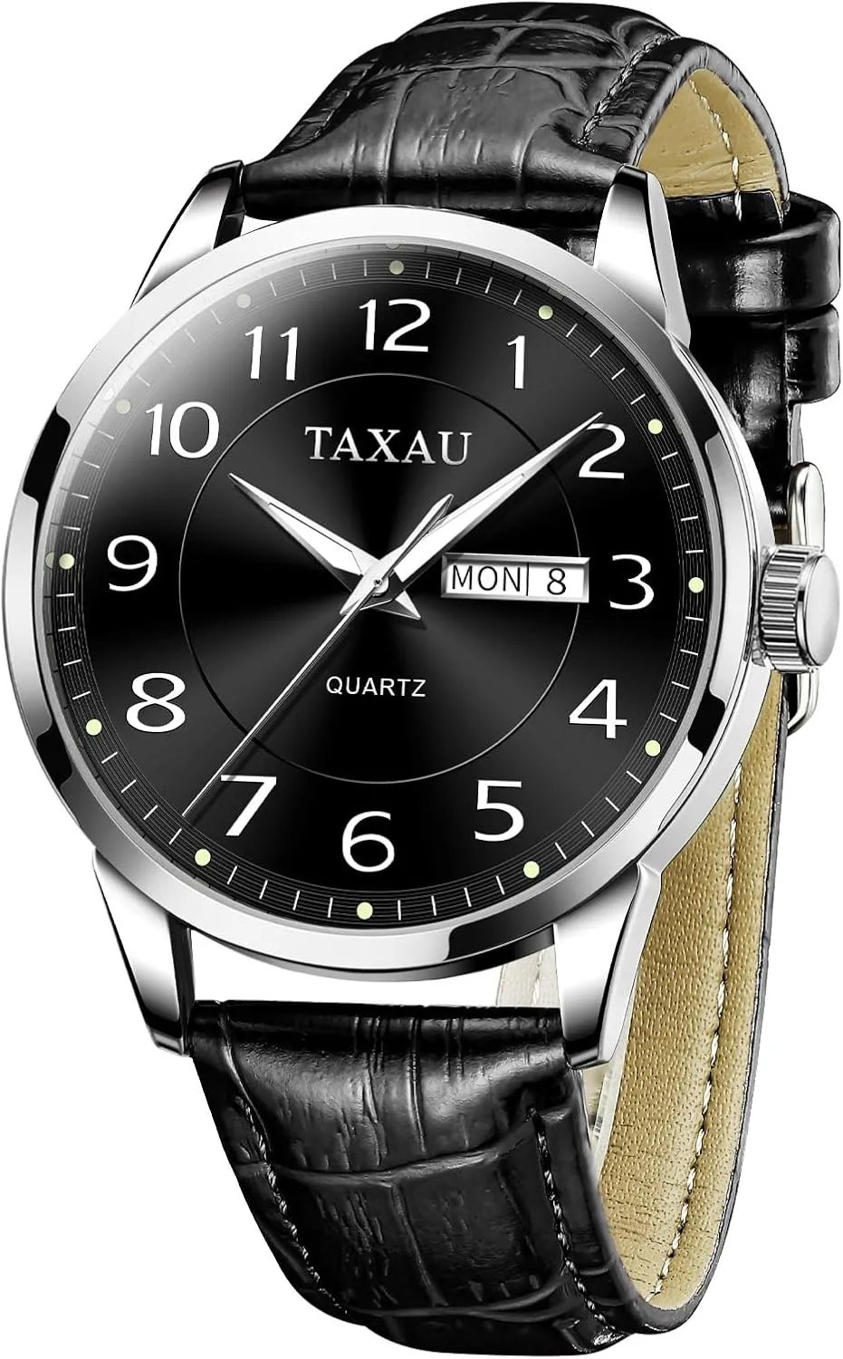 para Hombre Mens Leather Watch Large Face Classic Quartz Mens Analog Watches Luxury Dress Watches hierarchy intermittent triple basketwork envy for Men Waterproof Men's Wrist Watch Easy Read with Date Number Dial Relojes 