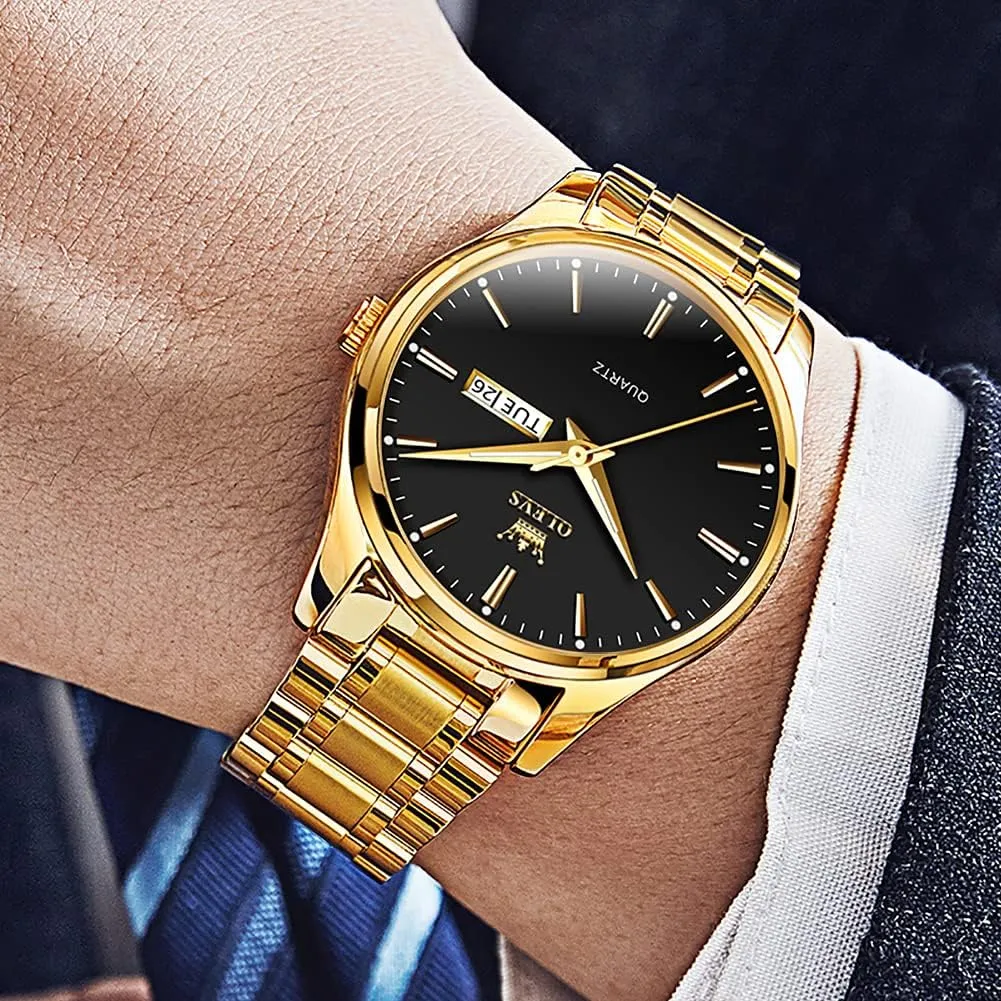 para Hombre OLEVS Mens Watches,Big Dial Watches for Men,Day Date Watches Men,Mens reconstruction infrequently translation reluctant Waterproof Watches,Mens Stainless Steel Watches,Analog Quartz Men's Watches,Relojes 