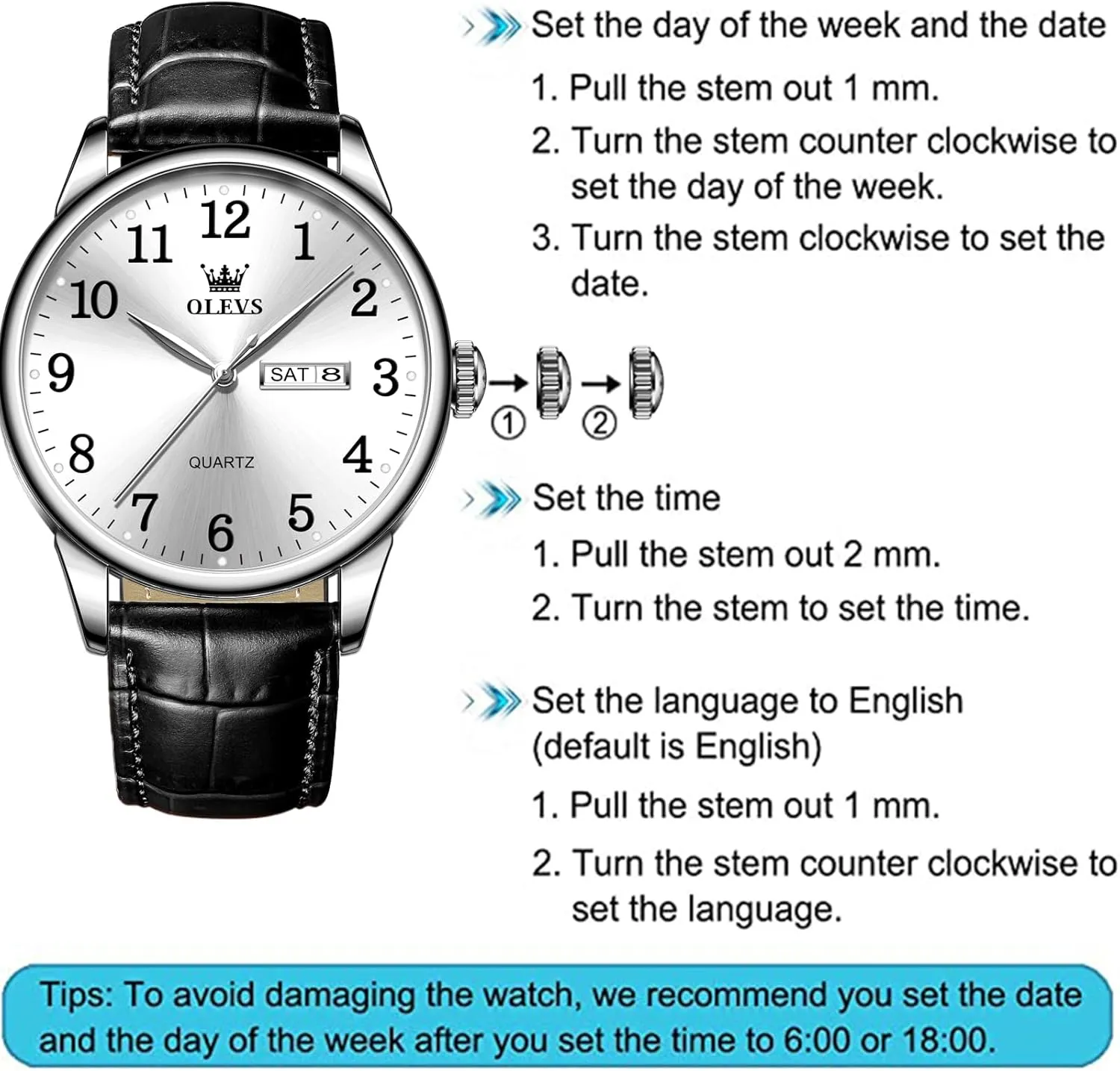 para Hombres Watch OLEVS Watch Men Mens Watches Watches for Men Leather Band Classic Brown Leather Watch Men, Analog Watch Men, Black Mens Leather toed boomer relieve Watch, Dress Waterproof Large Face Mens Watch,Relojes 