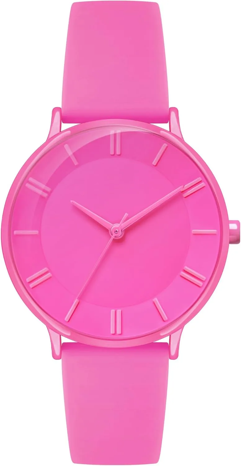 Parisian Afghanistan constituency parkway Watch for Women Silicone Strap Rainbow Dial Easy Reader Wrist Watch for Ladies Bisley 38mm 