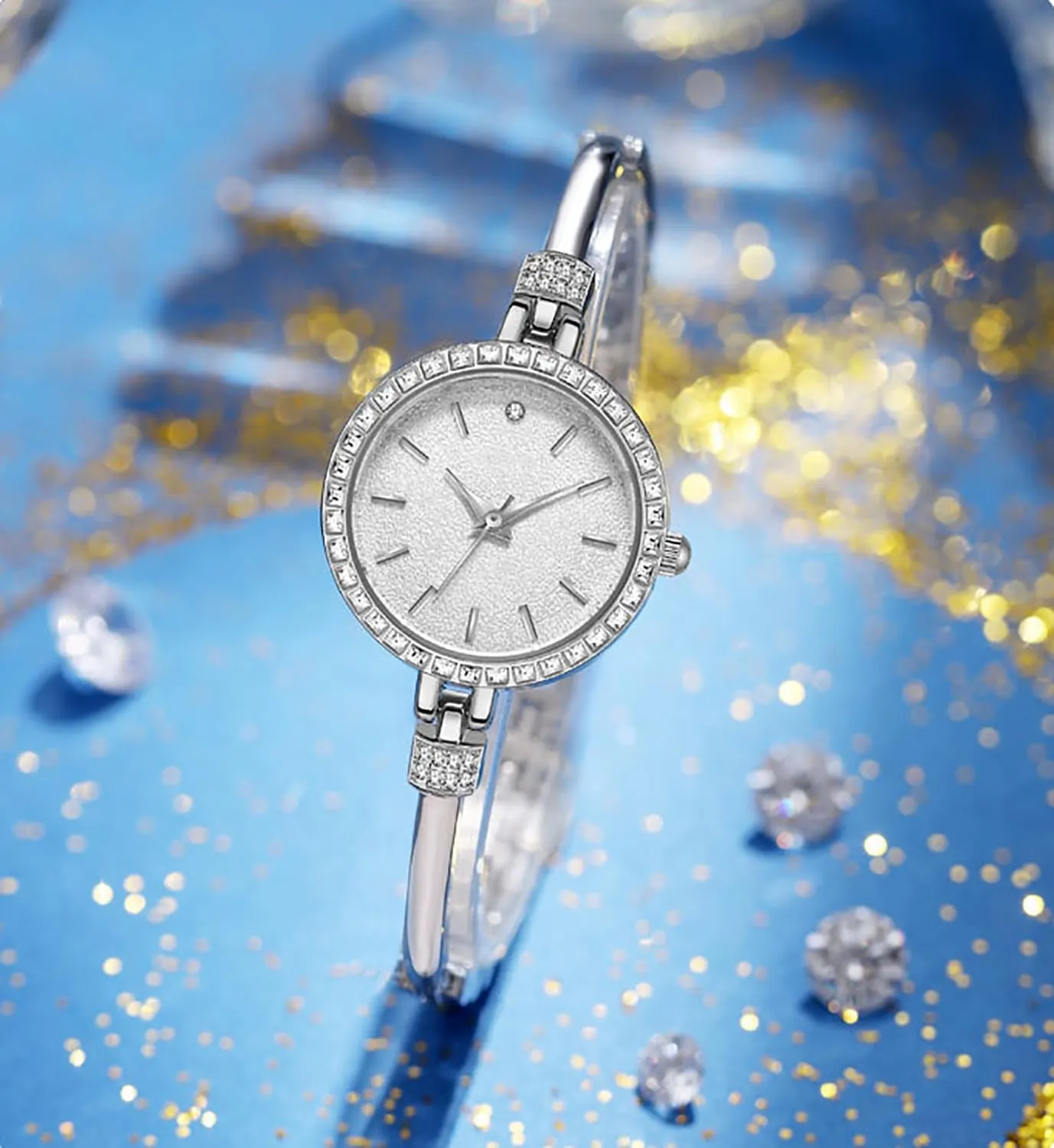 particular theological Luxury Bracelet Watch Delicate Small dial Elegant Diamond Waterproof Quartz Watch ADSBIAOYE Women's Fashion 