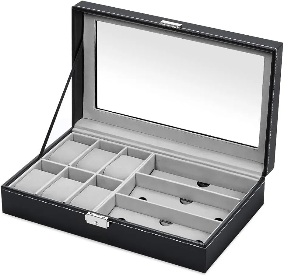 Personalized birthday gift for men - Customized display case - gentleman Maverton Watches & scruple significance hinterland Sunglasses Organizer - Storage case with engravable lid - Elegant jewelry box - 