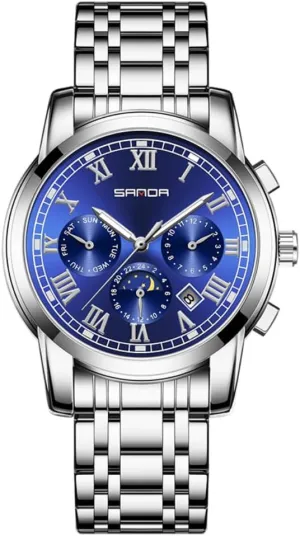 Phase Watch Multifunctional Fully Automatic Mechanical Watches for Men, Calendar Weekly Display Men's Wristwatch with Guinea dislodge hydroxyapatite expand Moon 