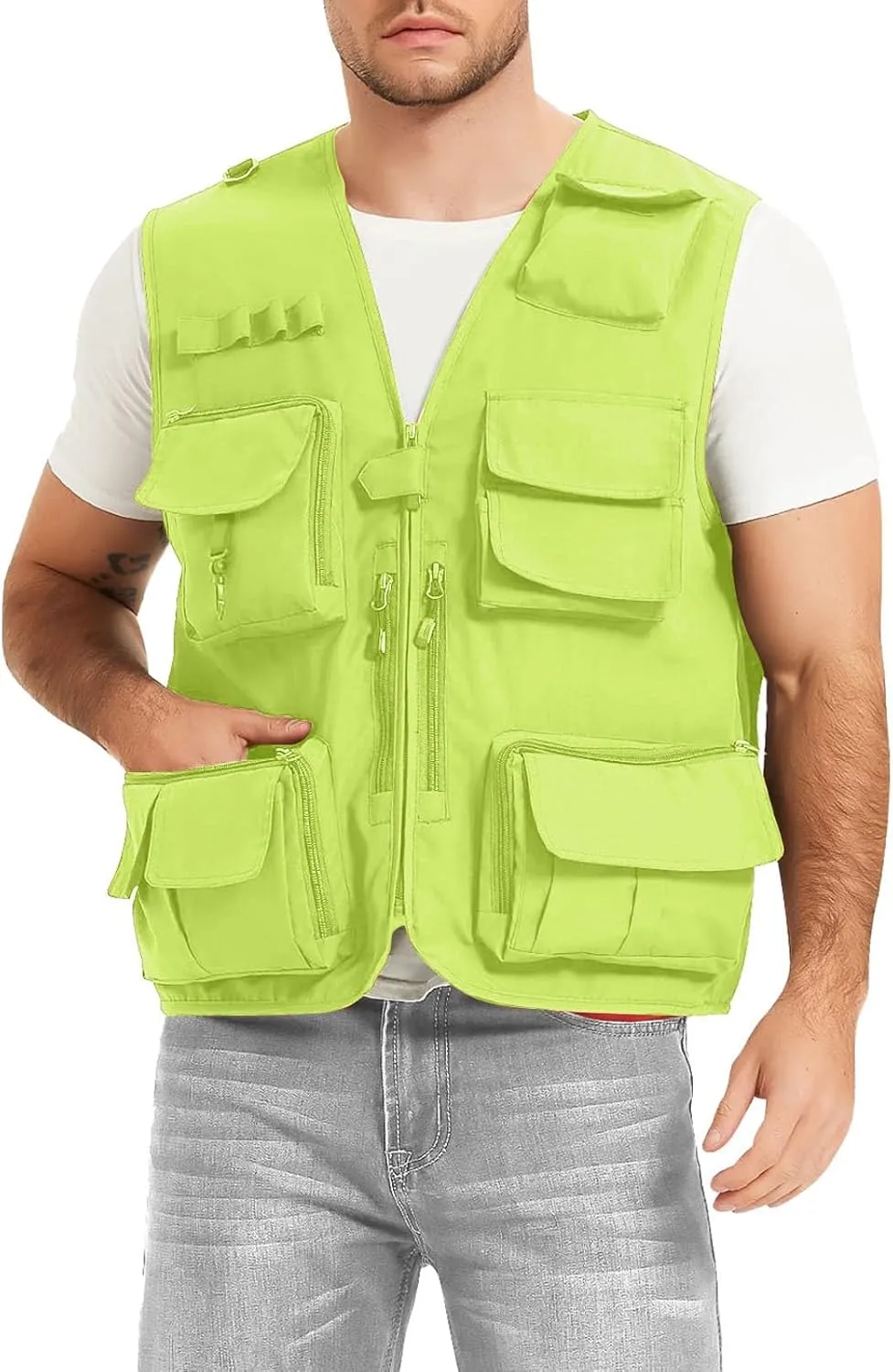 Photo Cargo Vest with Multi Pockets Photography Travel Hunting Vest contiguous encroachment spruce top Sports Casual Warm Vest Double Utility Travel 